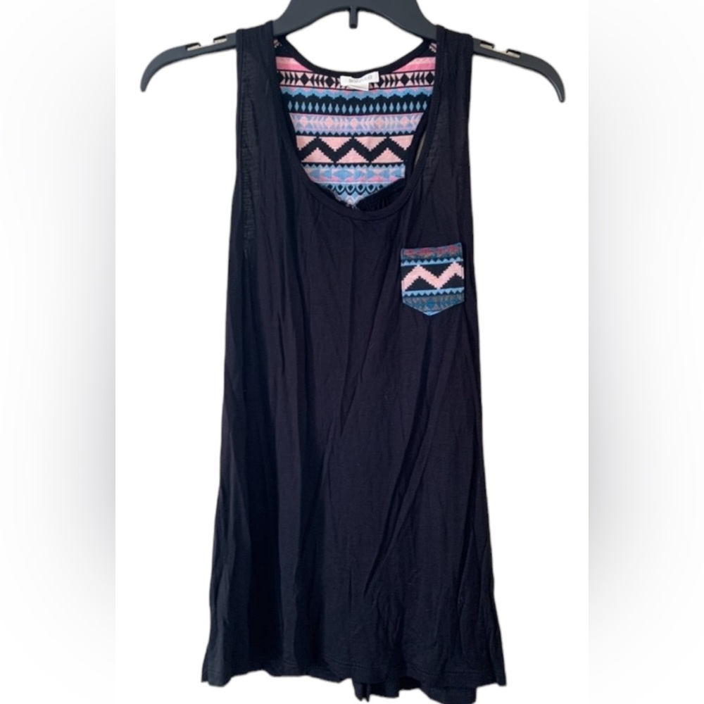Aztec Print &Black Racerback NWOT SIZE S